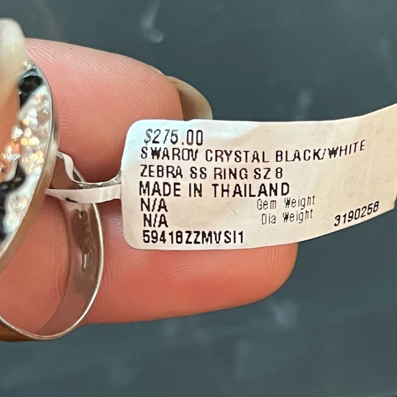 Swarov crystal black/white zebra ring - Picture 11 of 16